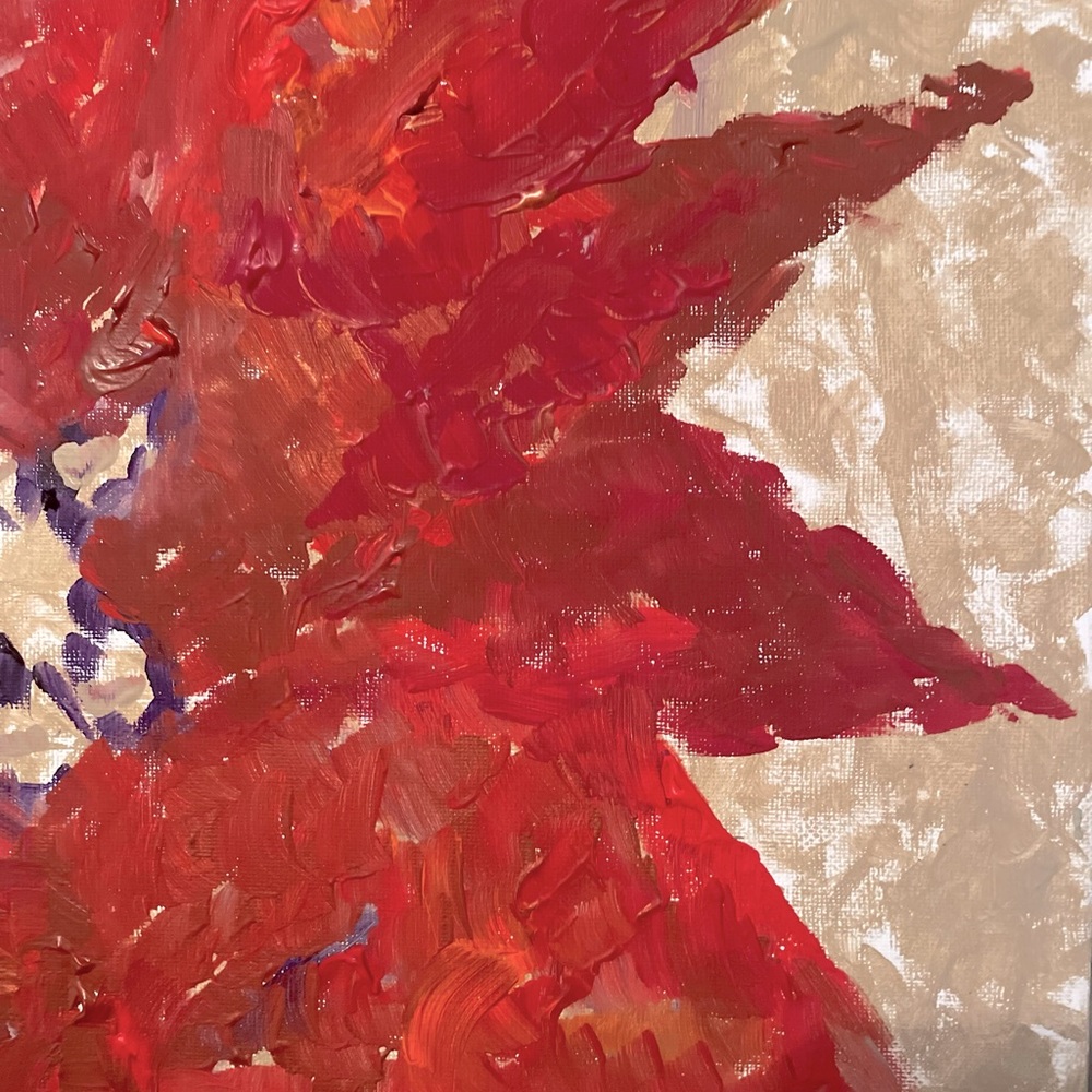 Poinsettia Painting on Canvas